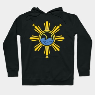 CoVA Tennis - Coastal Virginia Tennis Ball and Beach Waves Logo Design with Philippines Sun and Stars Hoodie